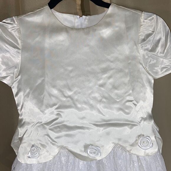 LITTLE MISS LACE DRESS MADE IN U.S.A WHITE GIRL SIZE 8 - Picture 7 of 16